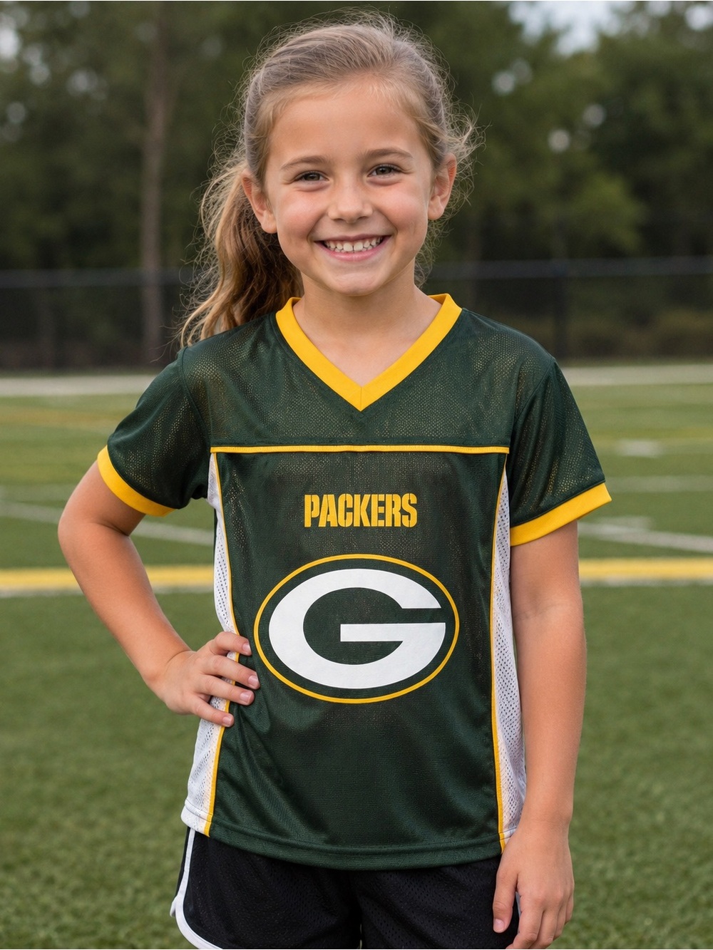Green Bay Packers Youth Size Small NFL Flag Football Reversible Jersey